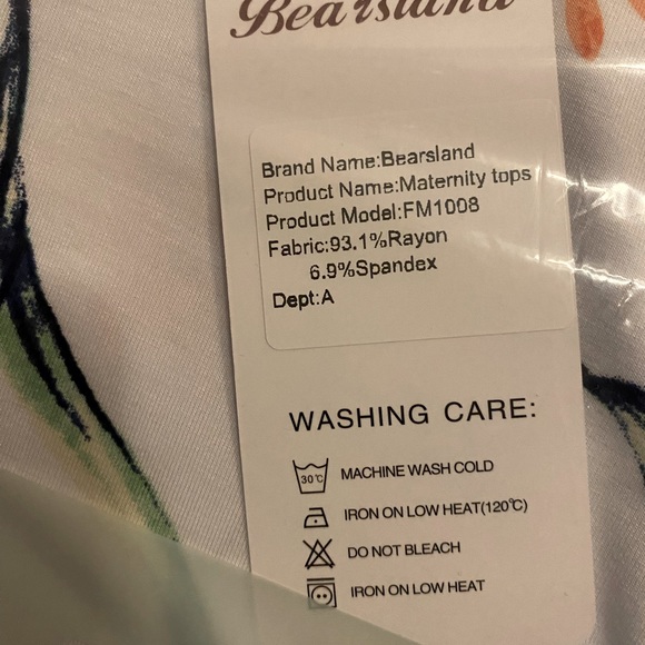 NWT 3 PK Bearsland Short Sleeve Maternity T-Shirt, Size Large: Variety - Picture 9 of 9